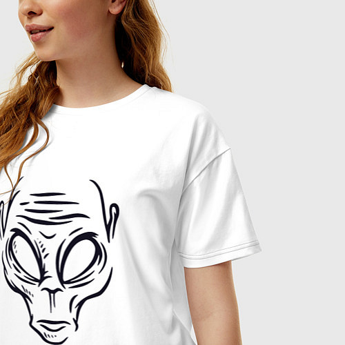 Женская футболка оверсайз Инопланетный житель / Белый – фото 3