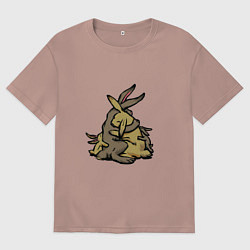 Футболка оверсайз женская Объятия семьи, цвет: пыльно-розовый