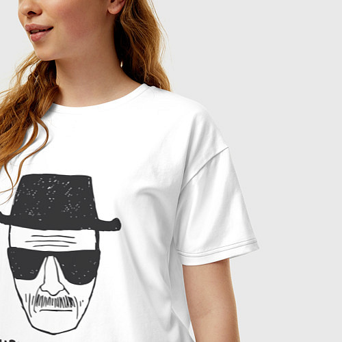 Женская футболка оверсайз Хайзенберг фоторобот Во все тяжкие / Белый – фото 3