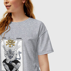 Футболка оверсайз женская Махорага - Магическая битва, цвет: меланж — фото 2