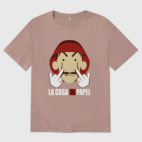 Женская футболка оверсайз Fuck you bella ciao / Пыльно-розовый – фото 1