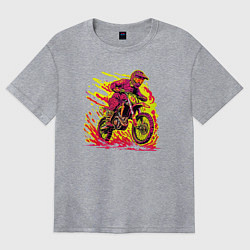 Футболка оверсайз женская Эндуро покатушки, цвет: меланж