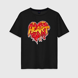 Футболка оверсайз женская Honey heart, цвет: черный
