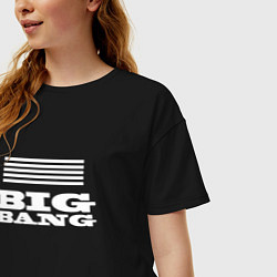 Футболка оверсайз женская Big bang лого, цвет: черный — фото 2