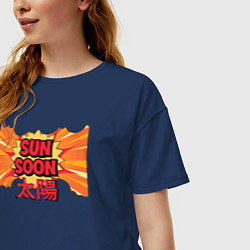 Футболка оверсайз женская Sun Soon, цвет: тёмно-синий — фото 2