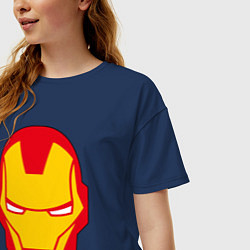Футболка оверсайз женская Iron man logo, цвет: тёмно-синий — фото 2