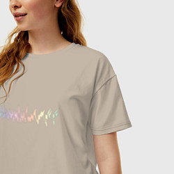 Футболка оверсайз женская Music art design, цвет: миндальный — фото 2
