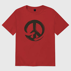 Футболка оверсайз женская Peace hugs, цвет: красный