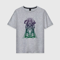 Футболка оверсайз женская Воин из вселенной Вархаммер 40000, цвет: меланж