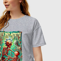 Футболка оверсайз женская Rick and Morty in the hell, цвет: меланж — фото 2