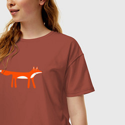 Футболка оверсайз женская Funny fox, цвет: кирпичный — фото 2