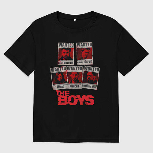 Женская футболка оверсайз Розыск пацанов The boys / Черный – фото 1