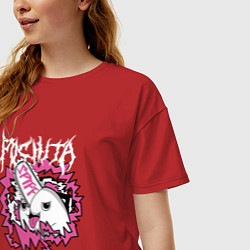 Футболка оверсайз женская Человек-бензопила Почита бензопила, цвет: красный — фото 2