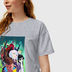 Футболка оверсайз женская Киберпанк все, цвет: меланж — фото 2