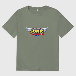 Футболка оверсайз женская Team Sonic racing - logo, цвет: авокадо