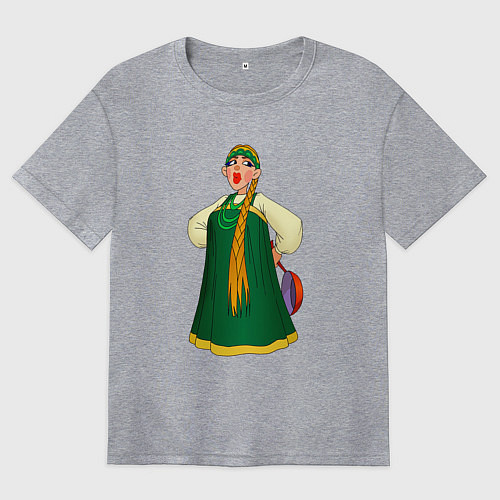 Женская футболка оверсайз Баба / Меланж – фото 1