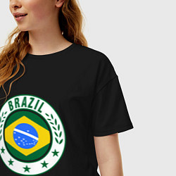 Футболка оверсайз женская Brazil 2014, цвет: черный — фото 2