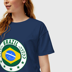 Футболка оверсайз женская Brazil 2014, цвет: тёмно-синий — фото 2