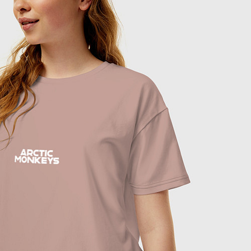 Женская футболка оверсайз Arctic Monkeys логотип / Пыльно-розовый – фото 3