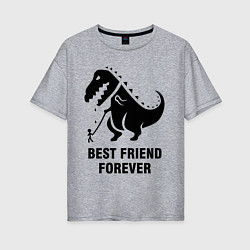 Футболка оверсайз женская Godzilla best friend, цвет: меланж