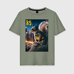 Футболка оверсайз женская Bat squirrel - ai art fantasy, цвет: авокадо