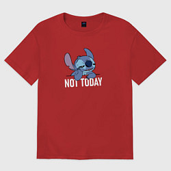 Футболка оверсайз женская Not today Stitch, цвет: красный
