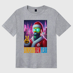 Футболка оверсайз женская Simpson new year - fantasy, цвет: меланж