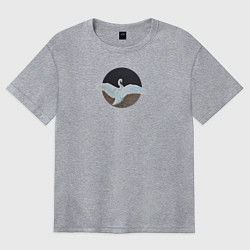 Футболка оверсайз женская Лебедь расправил крылья, цвет: меланж