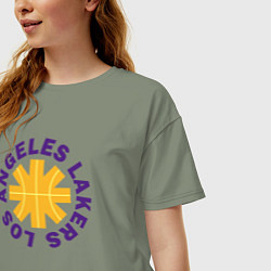 Футболка оверсайз женская LA Lakers team, цвет: авокадо — фото 2