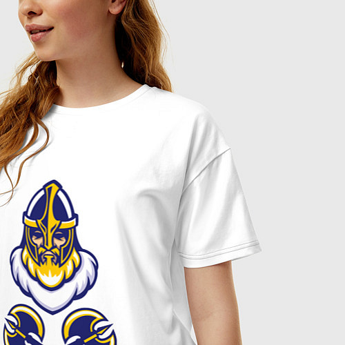 Женская футболка оверсайз Викинг и секиры / Белый – фото 3