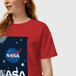 Футболка оверсайз женская NASA в космосе, цвет: красный — фото 2