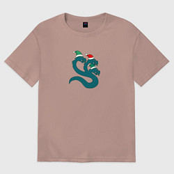 Футболка оверсайз женская Альфа легион гидра рождество, цвет: пыльно-розовый