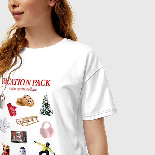 Женская футболка оверсайз Vacation pack / Белый – фото 3