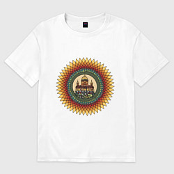 Футболка оверсайз женская Солнечный храм, цвет: белый