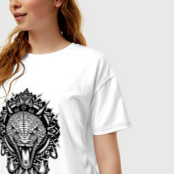 Футболка оверсайз женская Графичная змея, цвет: белый — фото 2