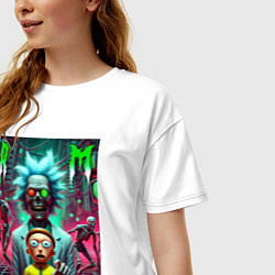 Футболка оверсайз женская Rick and Morty - horror fantasy, цвет: белый — фото 2