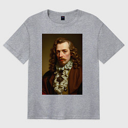 Футболка оверсайз женская Старинный портрет, цвет: меланж