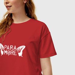 Футболка оверсайз женская Paramore - logo, цвет: красный — фото 2