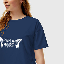 Футболка оверсайз женская Paramore - logo, цвет: тёмно-синий — фото 2