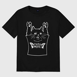 Футболка оверсайз женская Paramore - cat rock, цвет: черный