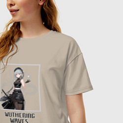 Футболка оверсайз женская Саньхуа, цвет: миндальный — фото 2