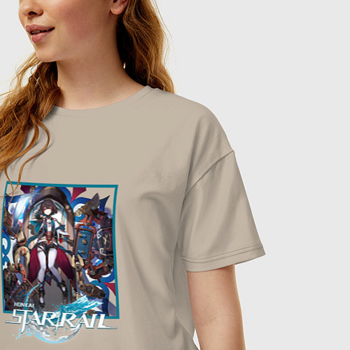 Женская футболка оверсайз Сюэй / Миндальный – фото 3