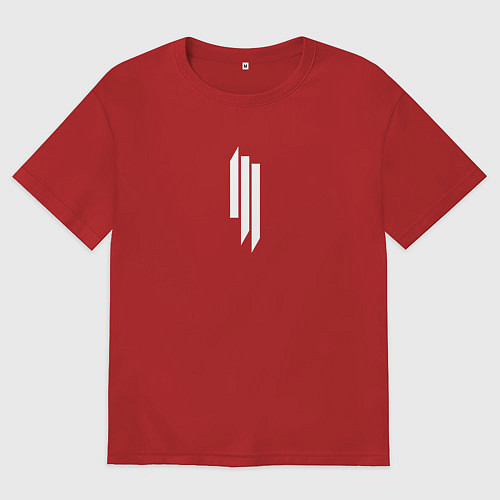 Женская футболка оверсайз Skrillex - logo / Красный – фото 1