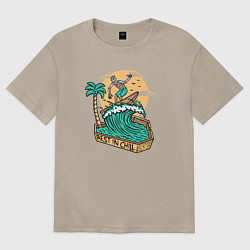 Футболка оверсайз женская Rest in chill, цвет: миндальный