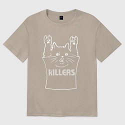 Футболка оверсайз женская The Killers - cat rock, цвет: миндальный