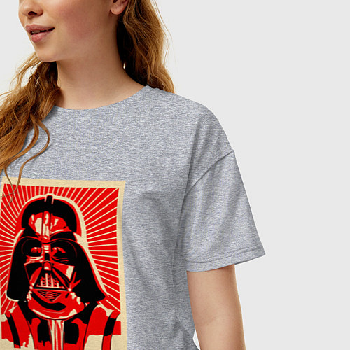 Женская футболка оверсайз Звёздные войны яростный Вейдер / Меланж – фото 3