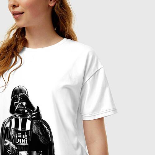 Женская футболка оверсайз Дарт Вейдер ситх / Белый – фото 3