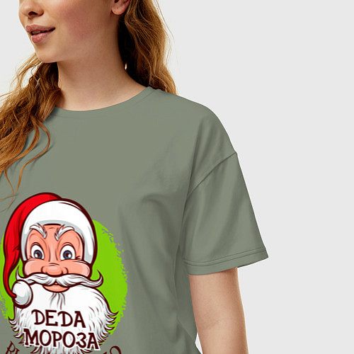 Женская футболка оверсайз Деда мороза вызывали / Авокадо – фото 3