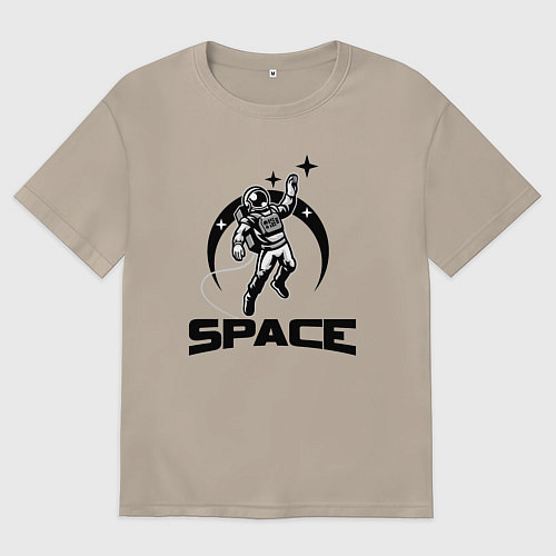 Женская футболка оверсайз Space mood / Миндальный – фото 1