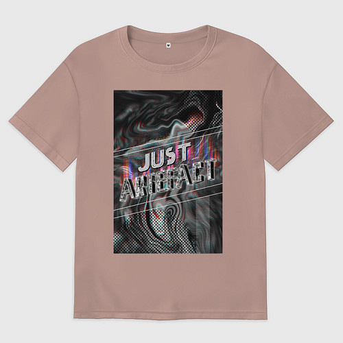 Женская футболка оверсайз Just Artefact / Пыльно-розовый – фото 1